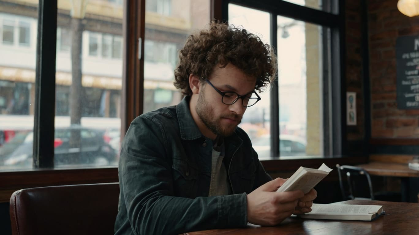 Jovem rapaz lendo um livro para ficar mais inteligente